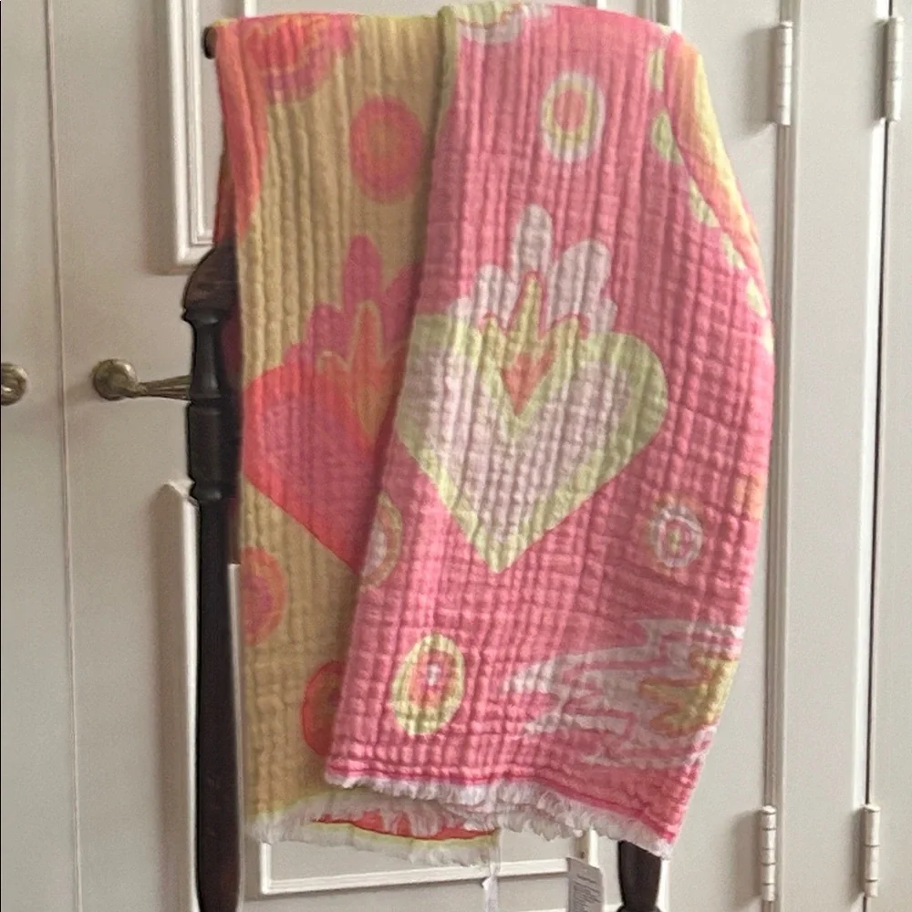 NEON COAST Hippie Hearts FLiPSiDE XL Woven Blanket Towels Festival 44 x 78 Woven